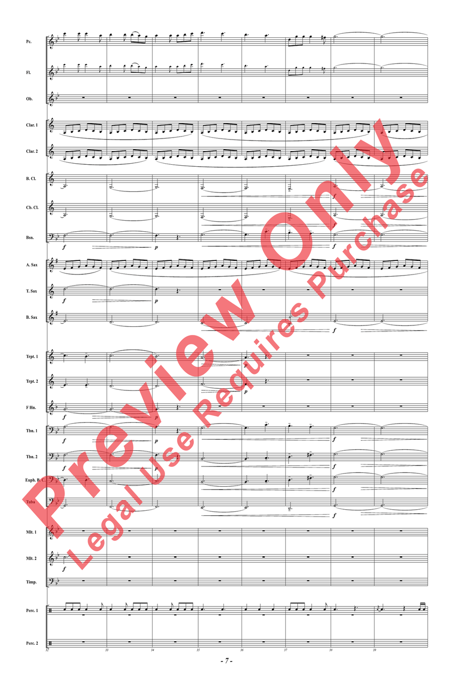 Red, White and Blue Red, White and Blue Concert Band scores gallery preview page 7