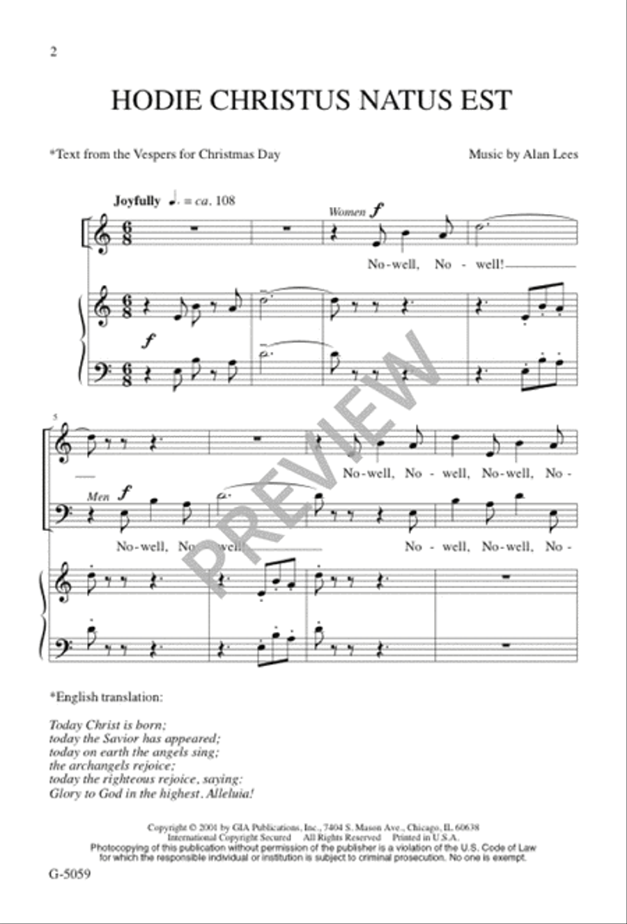 Hodie Christus Natus Est Hodie Christus Natus Est 3-Part scores gallery preview page 3