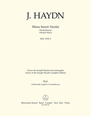 Book cover for Missa Sancti Nicolai Hob. XXII:6 'Nicolai Mass'