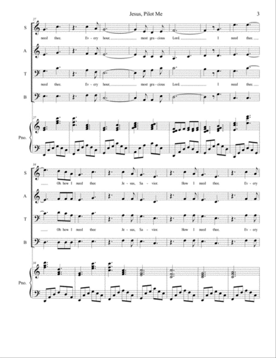Jesus, Pilot Me 4-Part scores gallery preview page 4