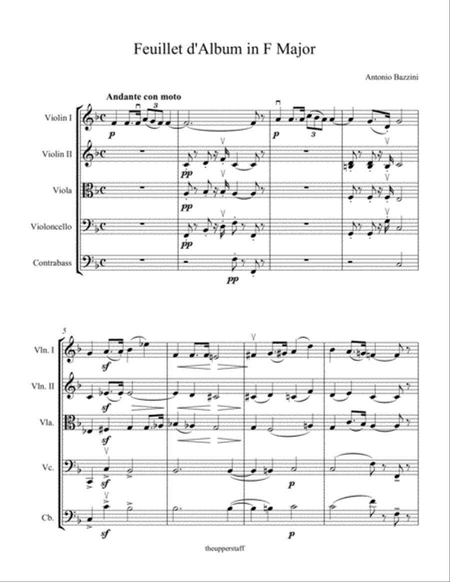 Feuillet d'Album in F Major String Orchestra scores gallery preview page 2