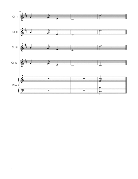Silent Night - Clarinet Quartet w/ Piano image number null