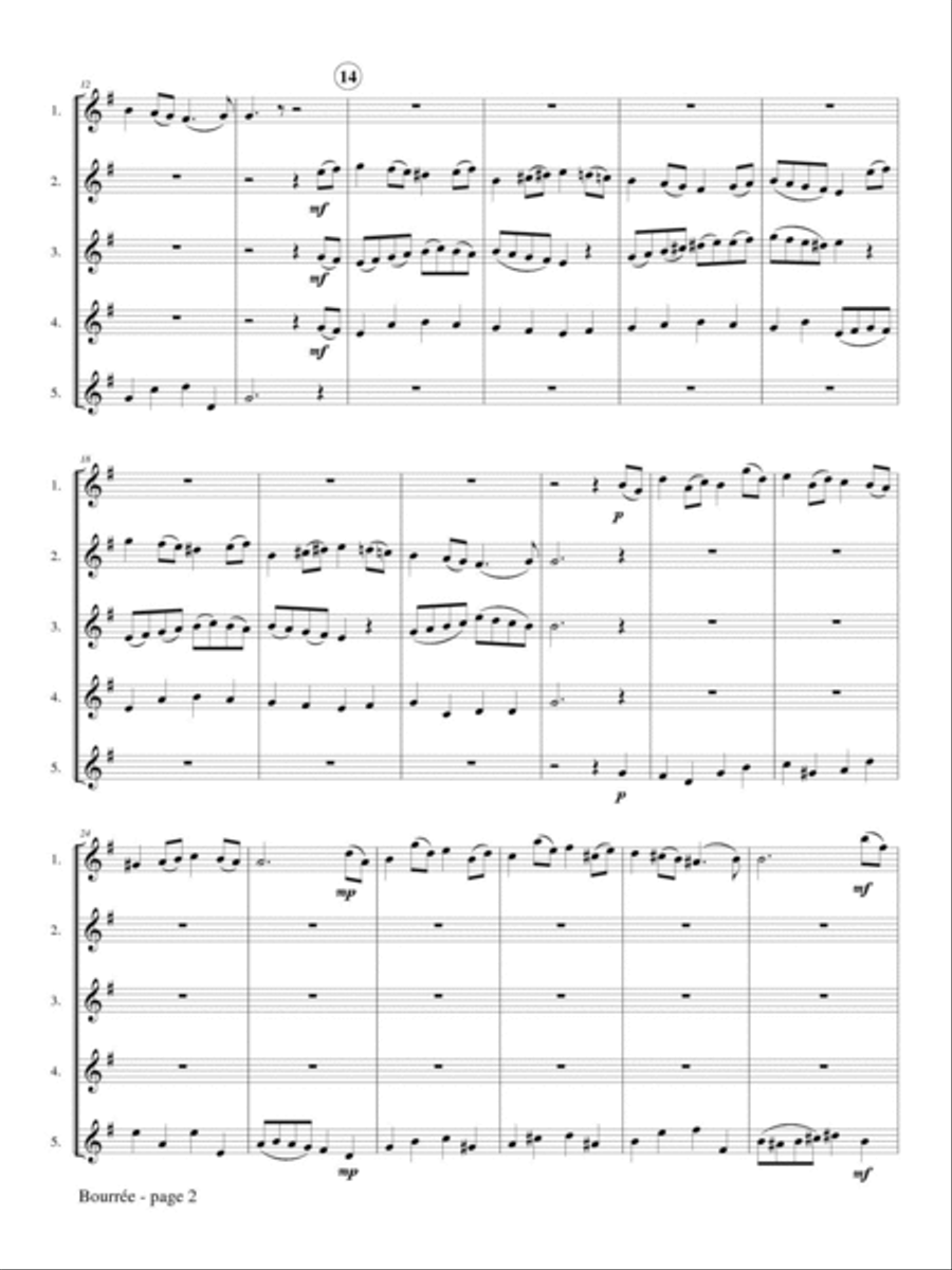 Bourrée for Flute Choir Flute Choir scores gallery preview page 3