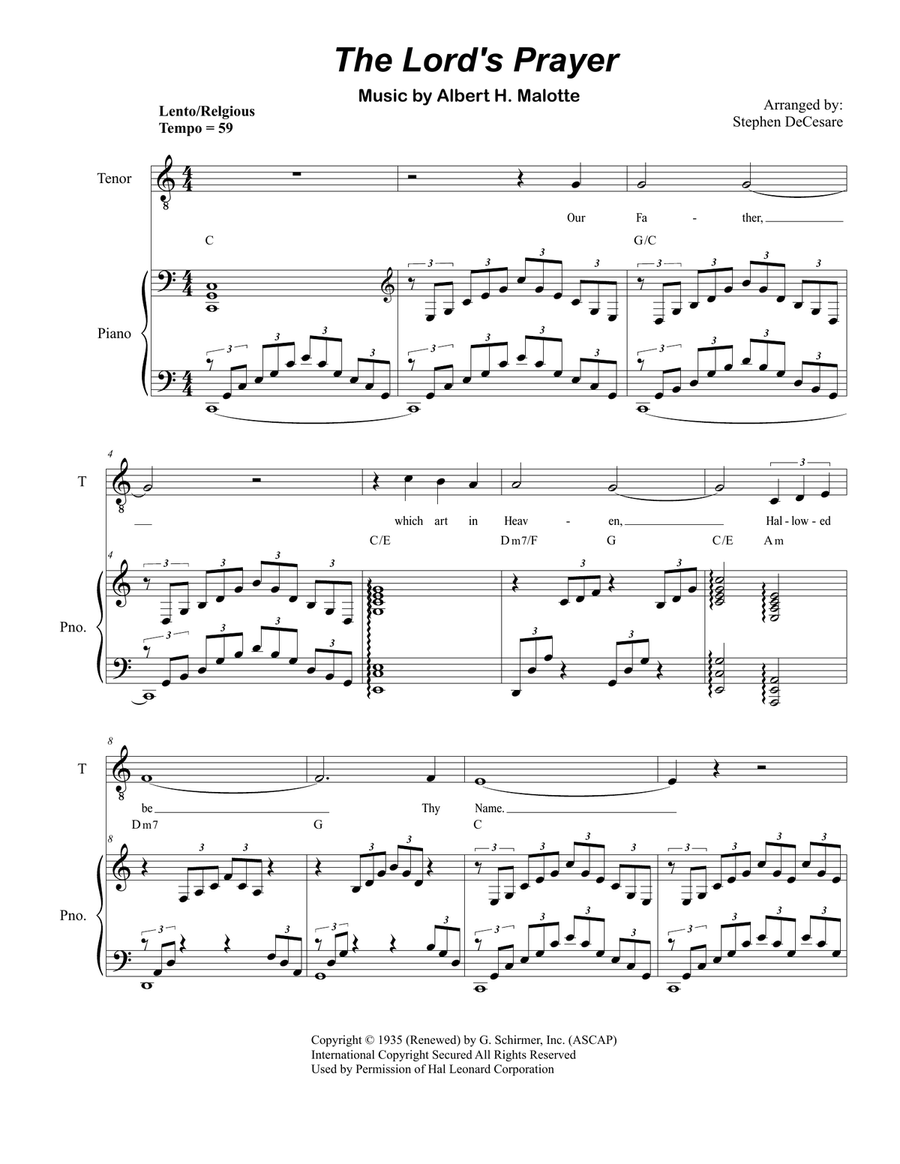 The Lord's Prayer The Lord's Prayer Vocal Duet scores gallery preview page 1