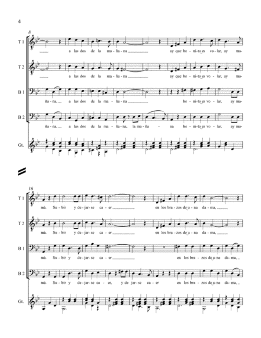Three Mexican Folk Songs: 2. La Bruja TTBB scores gallery preview page 4