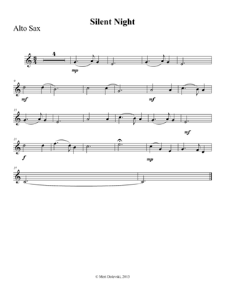 Silent Night: E flat saxes (alto, baritone)/piano