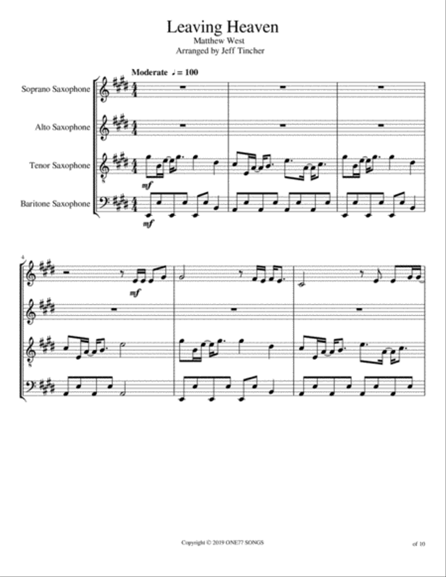 Leaving Heaven Woodwind Quartet scores gallery preview page 2