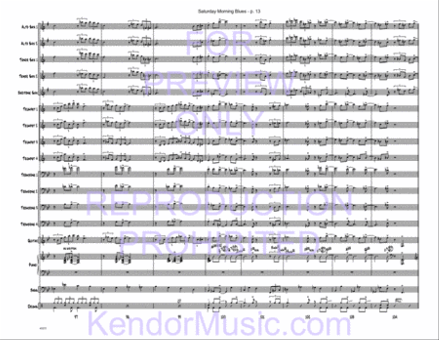 Saturday Morning Blues Saturday Morning Blues Jazz Ensemble scores gallery preview page 14