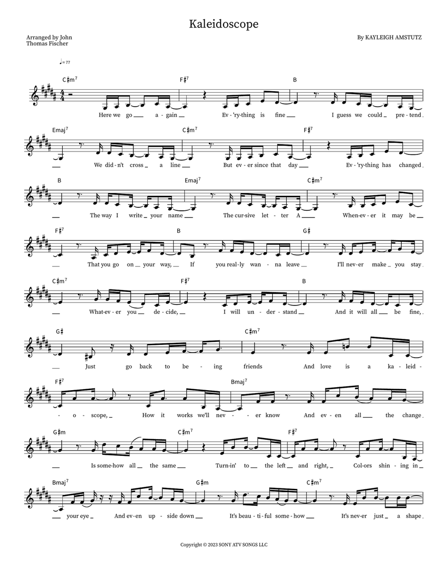 Kaleidoscope Piano Solo scores gallery preview page 1