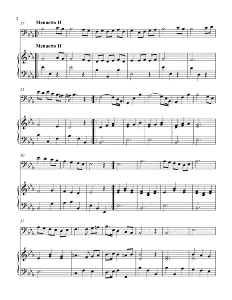 Two Menuettos from Iphegenia Bassoon scores gallery preview page 2