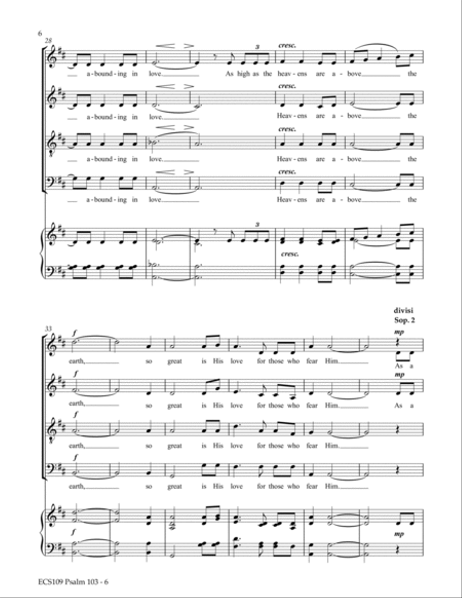Psalm 103 4-Part scores gallery preview page 6
