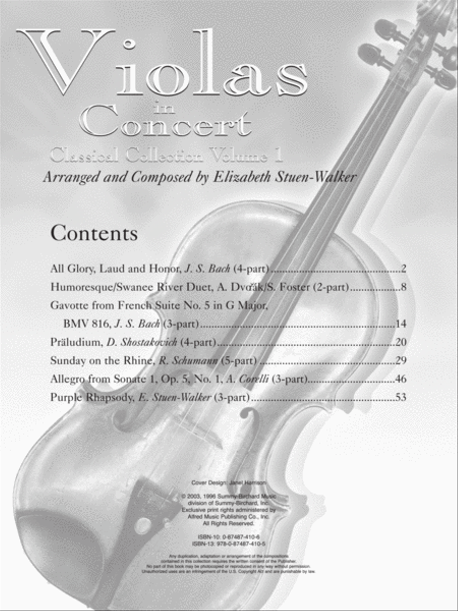 Violas in Concert, Volume 1