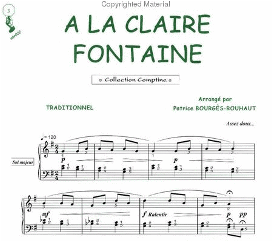 A la claire fontaine (Comptine) Guitar Tablature scores gallery preview page 2