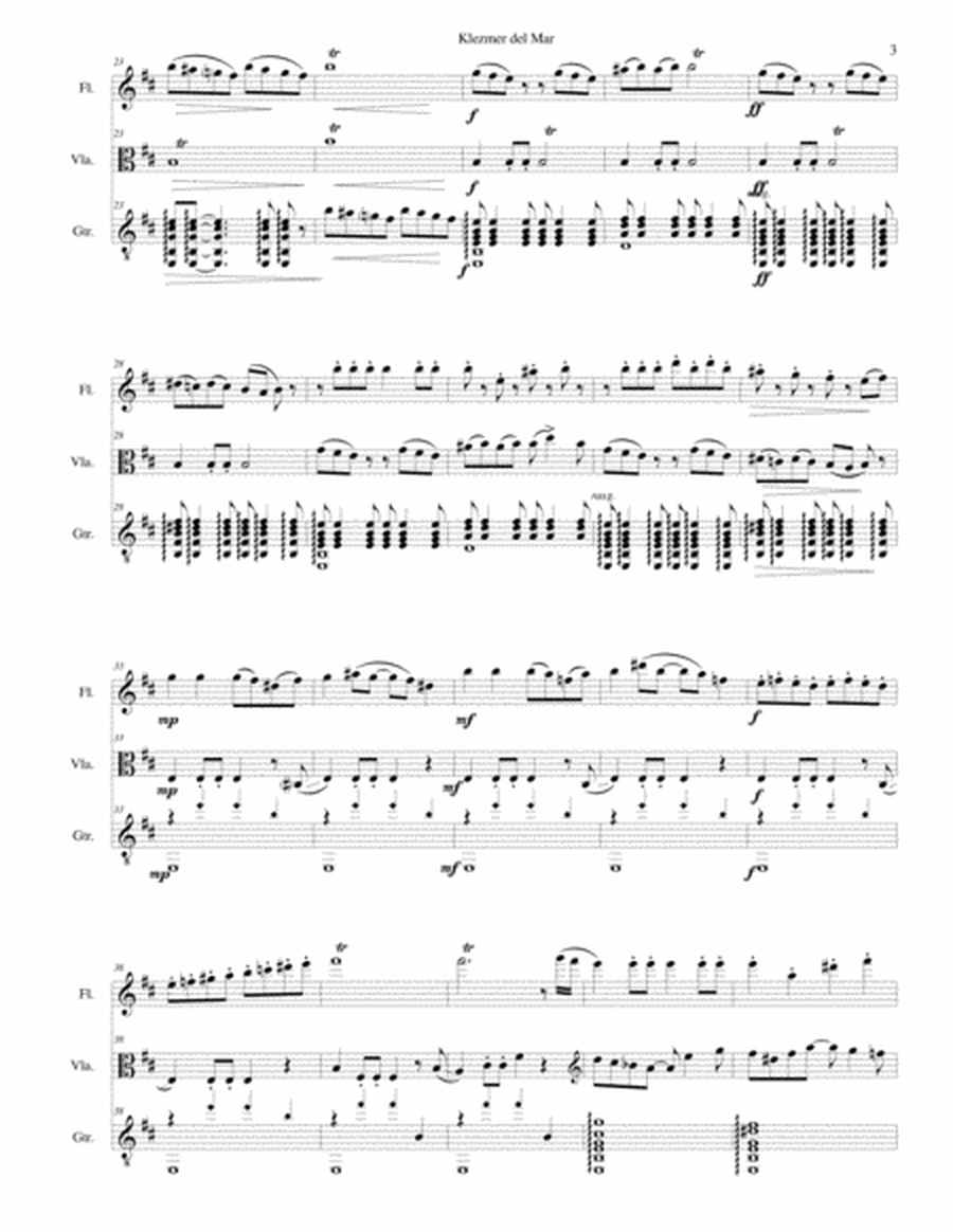 Klezmer del Mar for flute, viola and guitar image number null