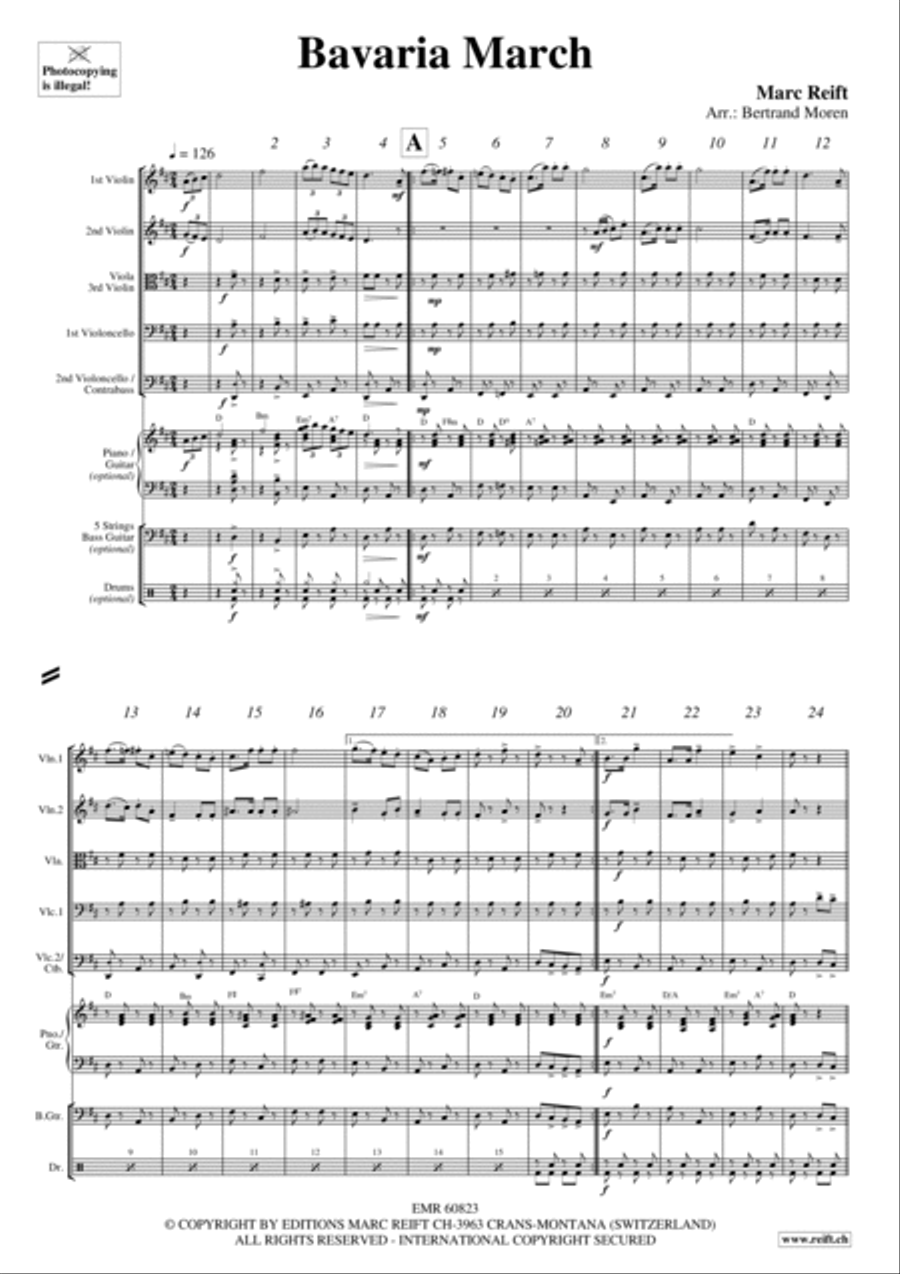 Bavaria March String Quintet scores gallery preview page 3