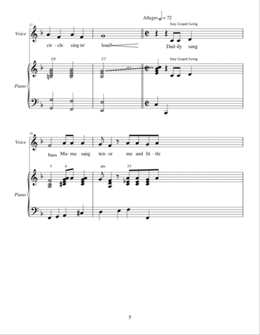 How Can I Keep From Singing medley Piano, Vocal, Guitar scores gallery preview page 5