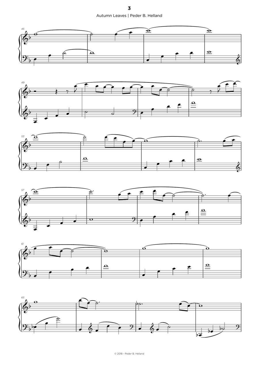 Autumn Leaves Autumn Leaves Easy Piano scores gallery preview page 3