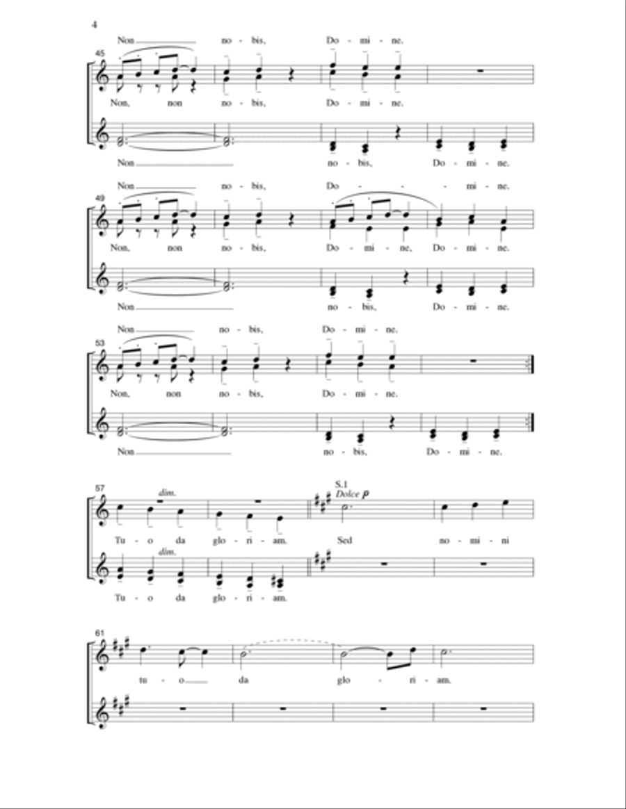 Non Nobis, Domine (arr. William C. Powell) SSAA scores gallery preview page 3