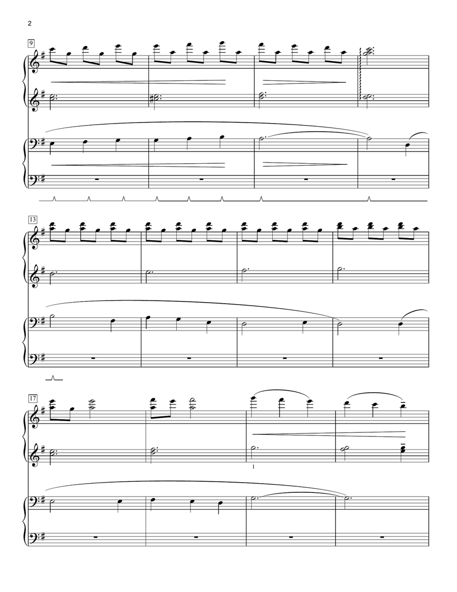 It Came Upon The Midnight Clear (arr. Phillip Keveren) Piano Duet scores gallery preview page 2