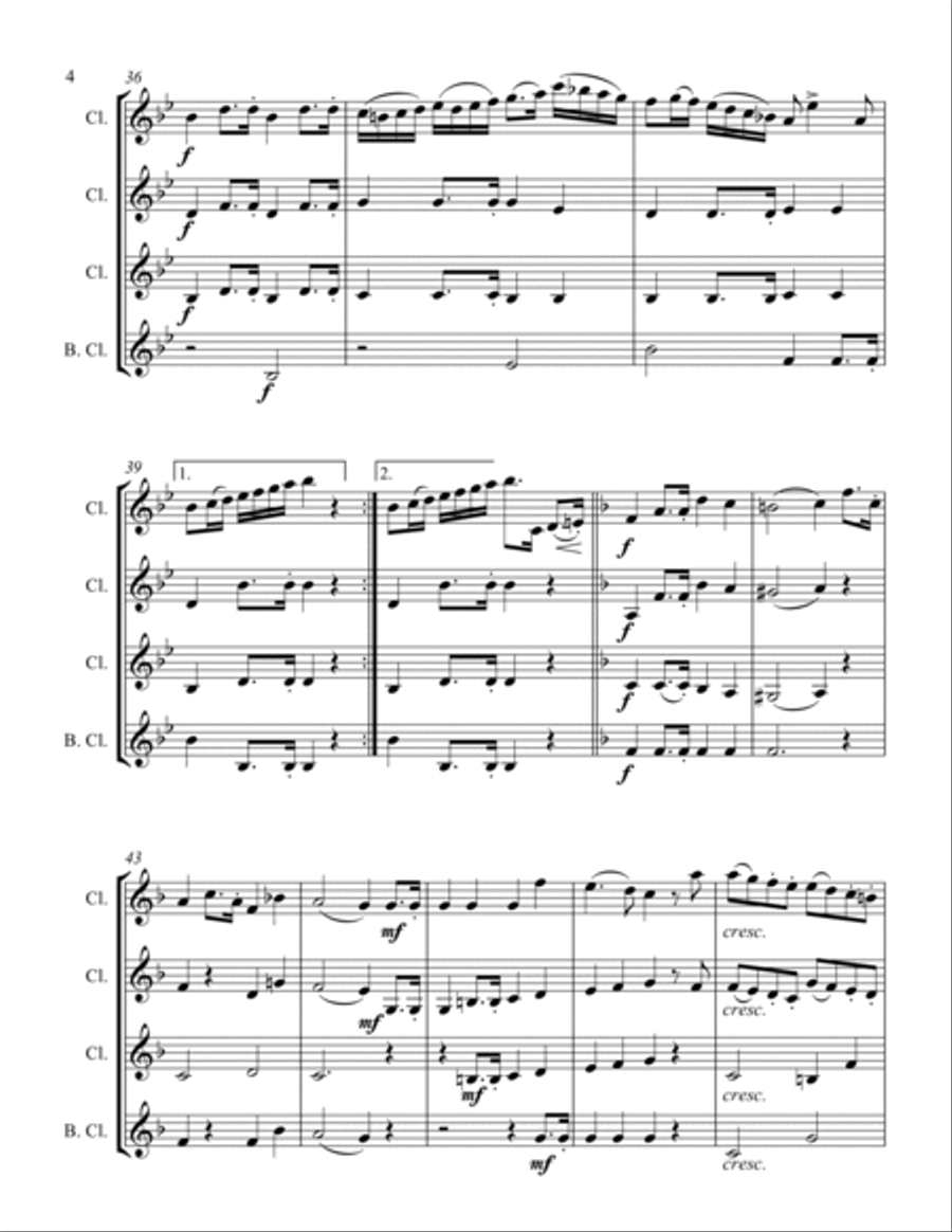 Military March Woodwind Quartet scores gallery preview page 4