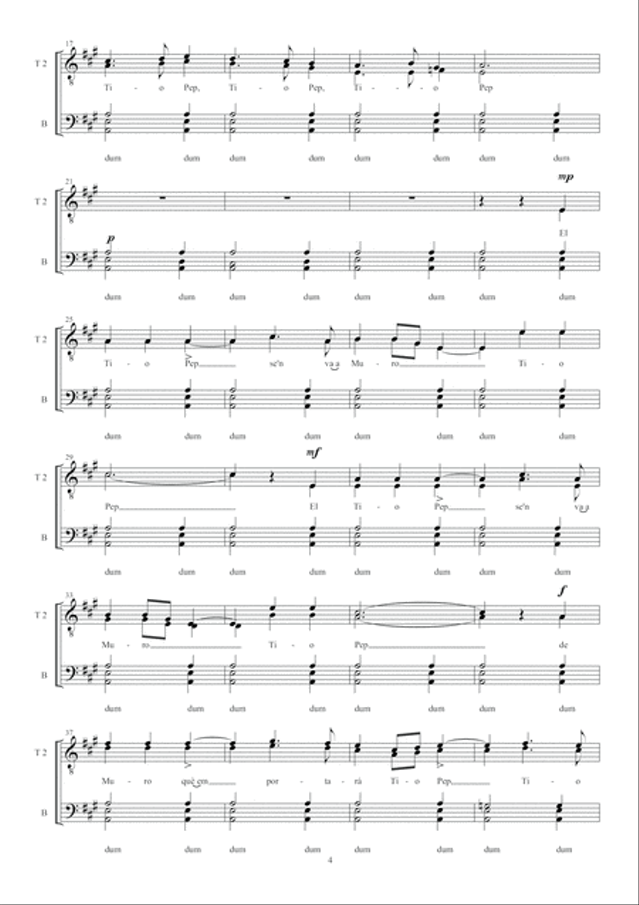 El tio Pep El tio Pep TTBB scores gallery preview page 6