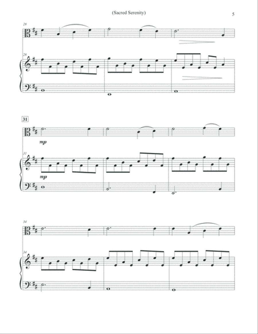Sacred Serenity - Viola & Piano Viola scores gallery preview page 5