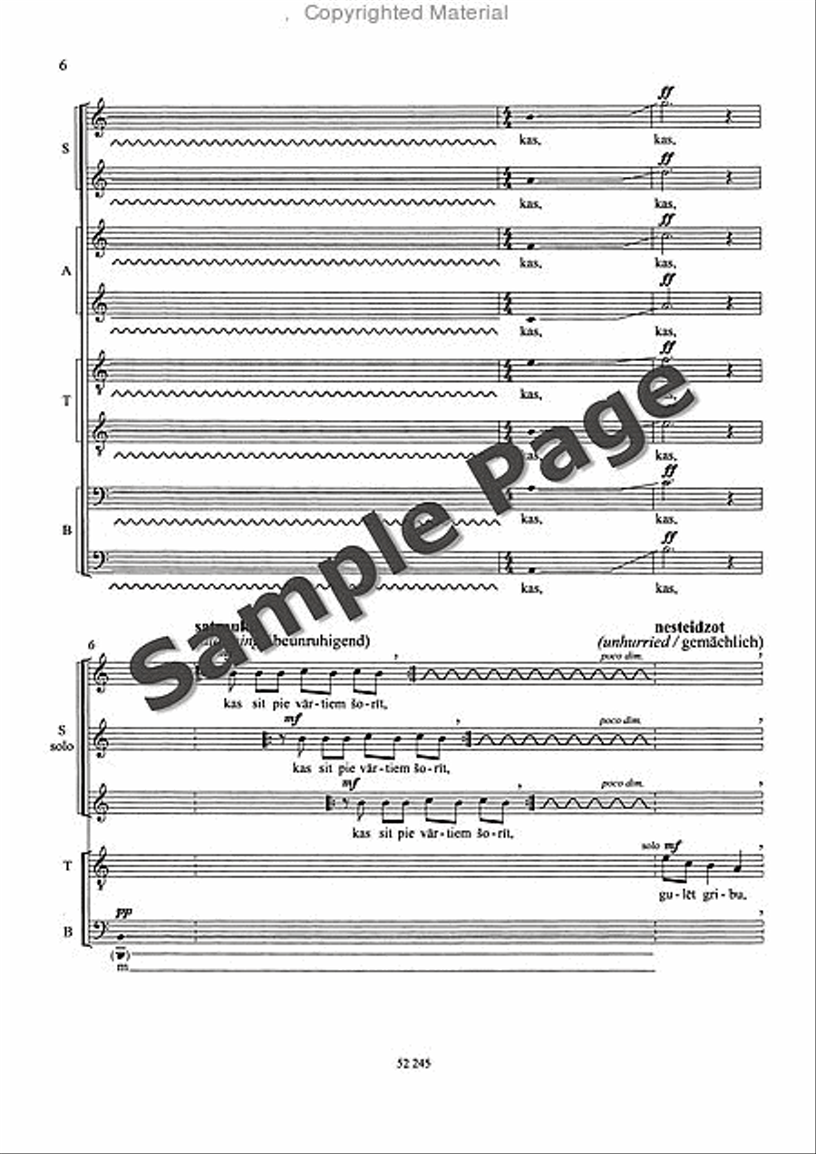 Ziles Zina: The Tomtit's Message SSAATTBB scores gallery preview page 7