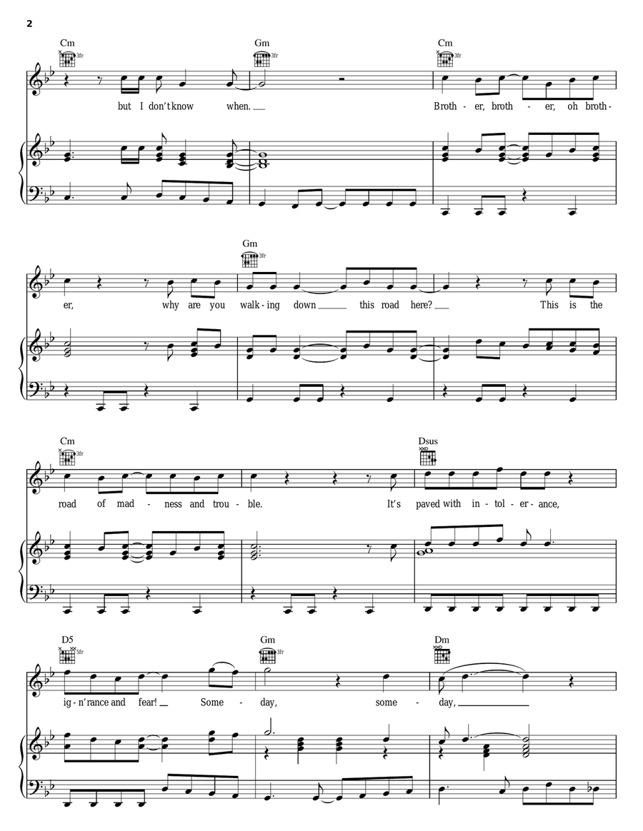 Someday Piano, Vocal, Guitar scores gallery preview page 2