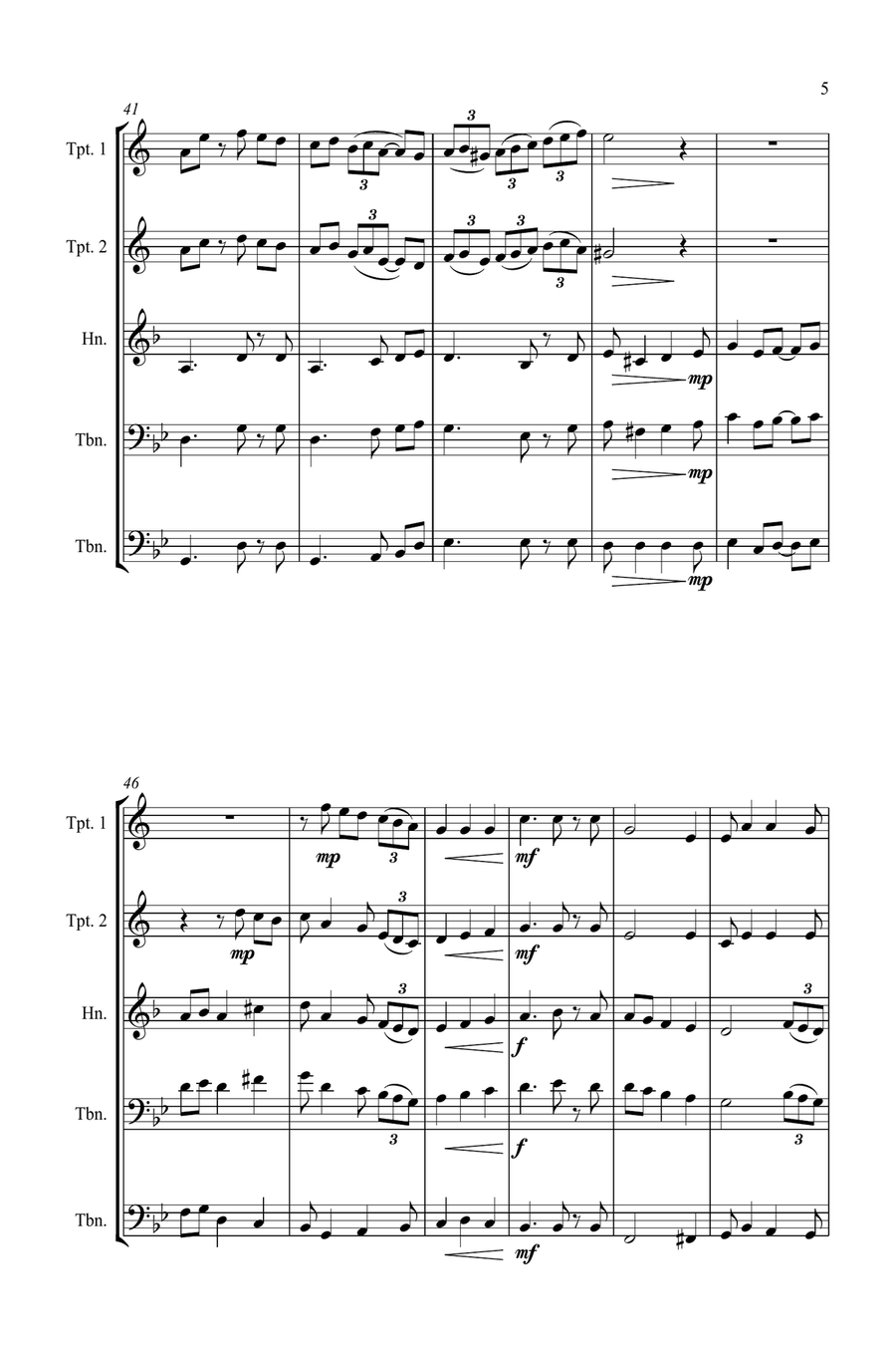 Jazz Carols Collection for Brass Quartet - Set Seven Brass Quartet scores gallery preview page 6