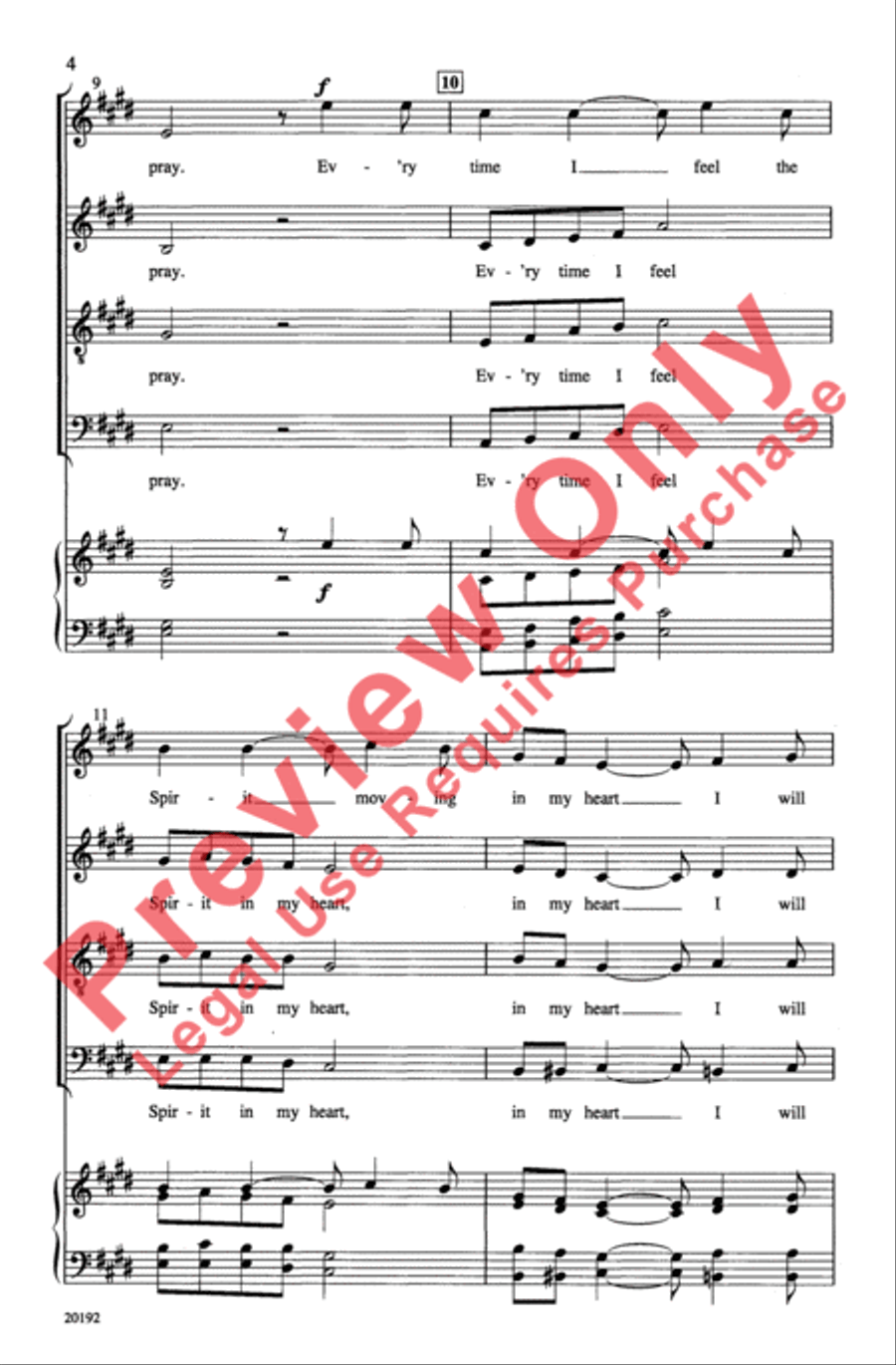 Ev'ry Time I Feel the Spirit 4-Part scores gallery preview page 4