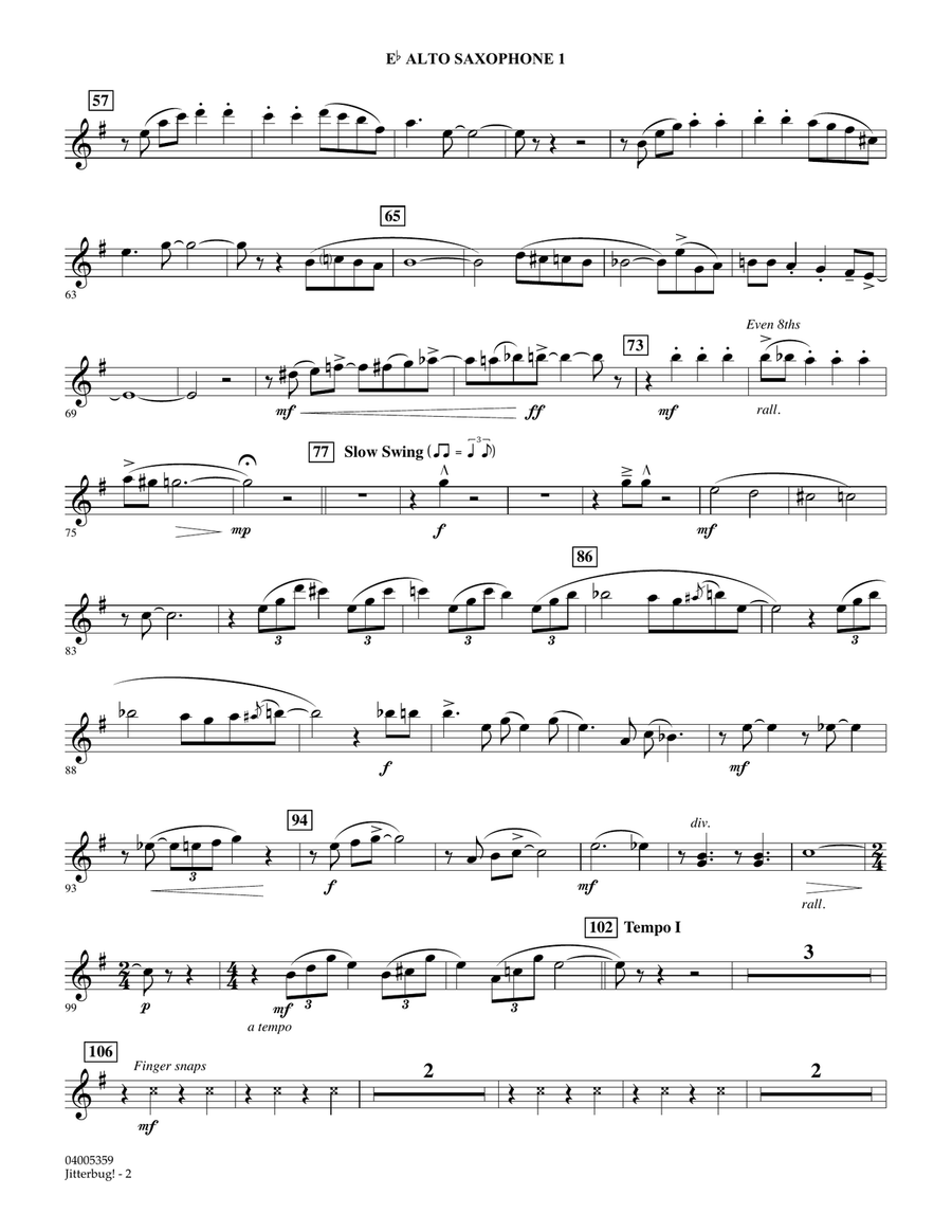 Jitterbug! - Eb Alto Saxophone 1 Concert Band scores gallery preview page 2