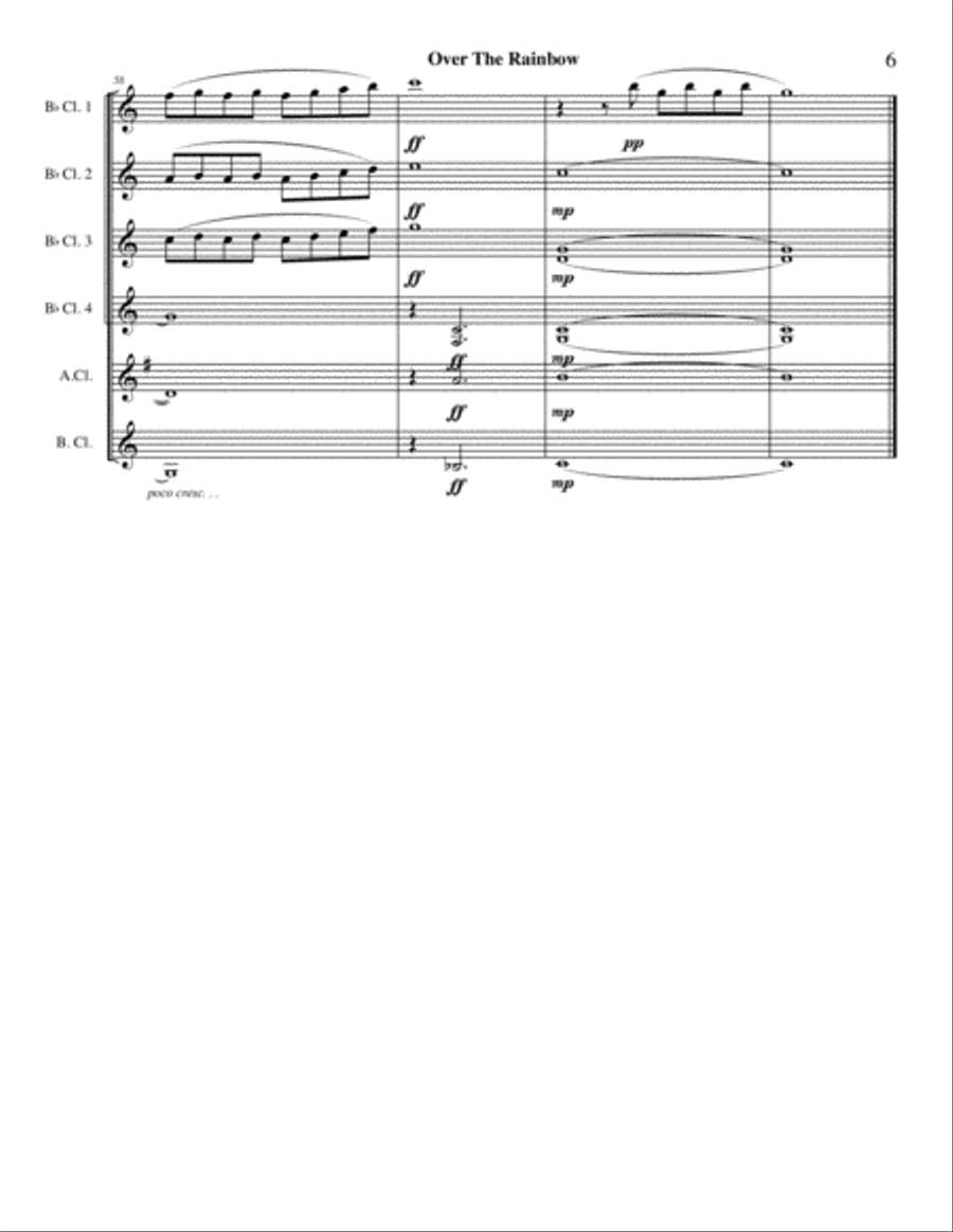 Over The Rainbow (from The Wizard Of Oz) Woodwind Ensemble scores gallery preview page 6