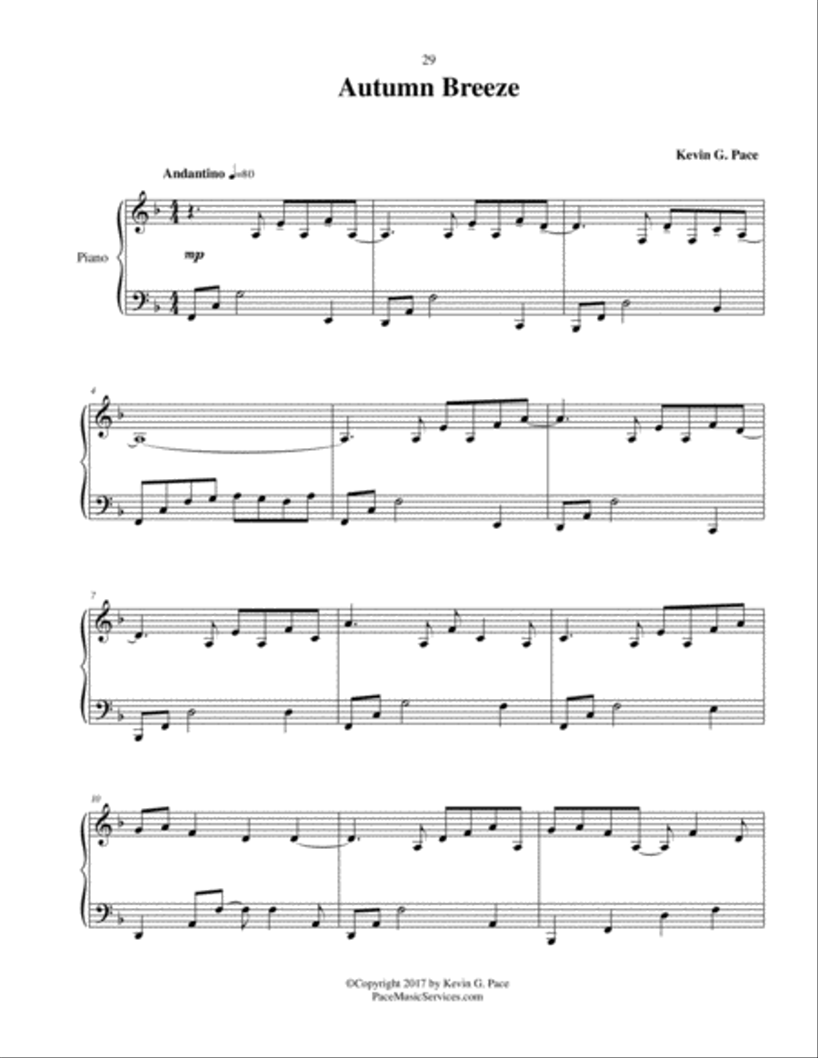 Autumn Breeze - original piano solo Piano Solo scores gallery preview page 2