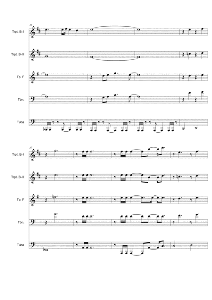 Gonna Fly Now Brass Ensemble scores gallery preview page 5