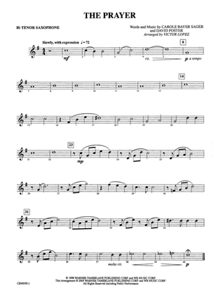 The Prayer: B-flat Tenor Saxophone