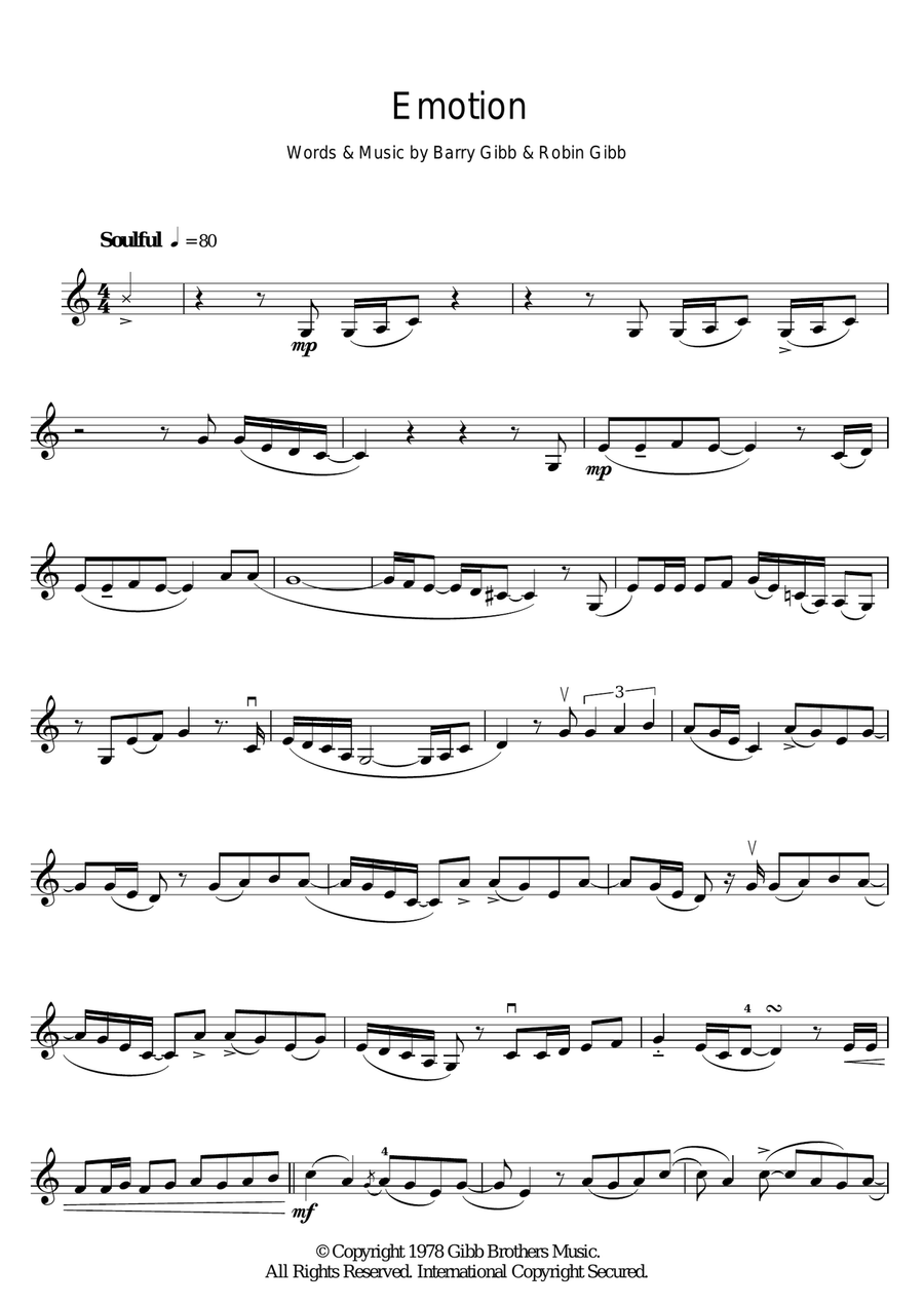 Emotion Violin Solo scores gallery preview page 1