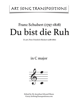 Book cover for SCHUBERT: Du bist die Ruh, D. 776 (transposed to C major, B major, and B-flat major)