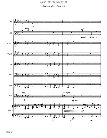 Almighty King! - Brass and Percussion Score and Parts image number null