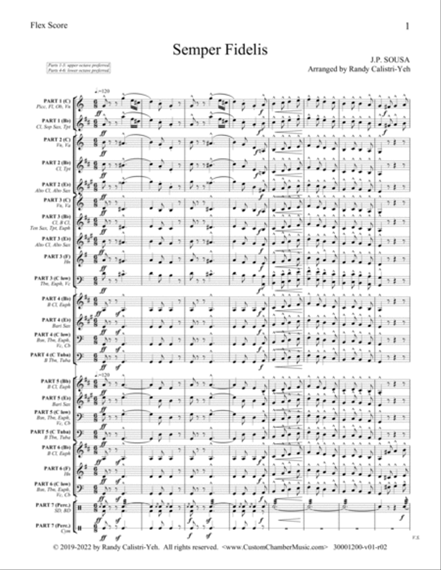 Sousa Semper Fidelis (Flexible Band) Concert Band scores gallery preview page 4