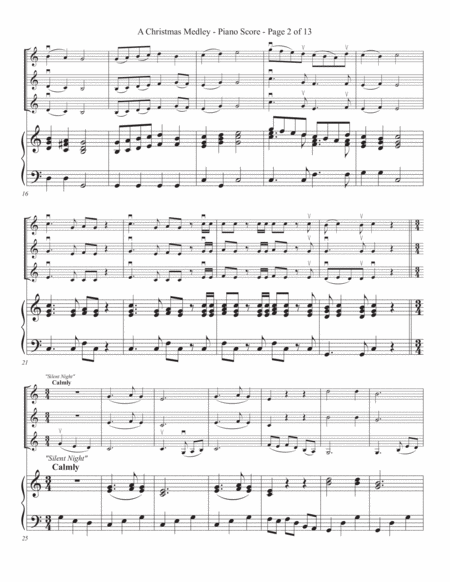 A Christmas Medley for 3 Violins (Score) image number null
