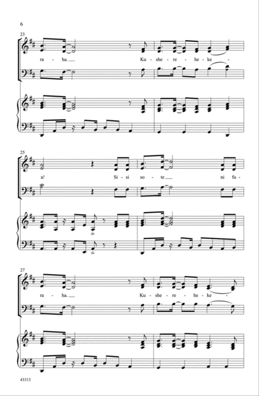 Sisi Sote Sisi Sote Choir scores gallery preview page 5