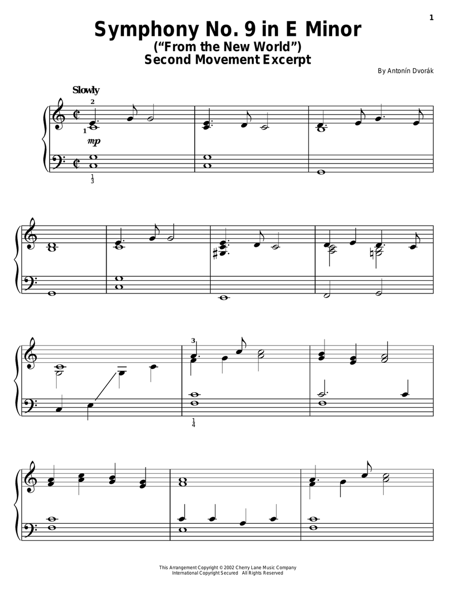 Symphony No. 9 In E Minor (From The New World), Second Movement Excerpt