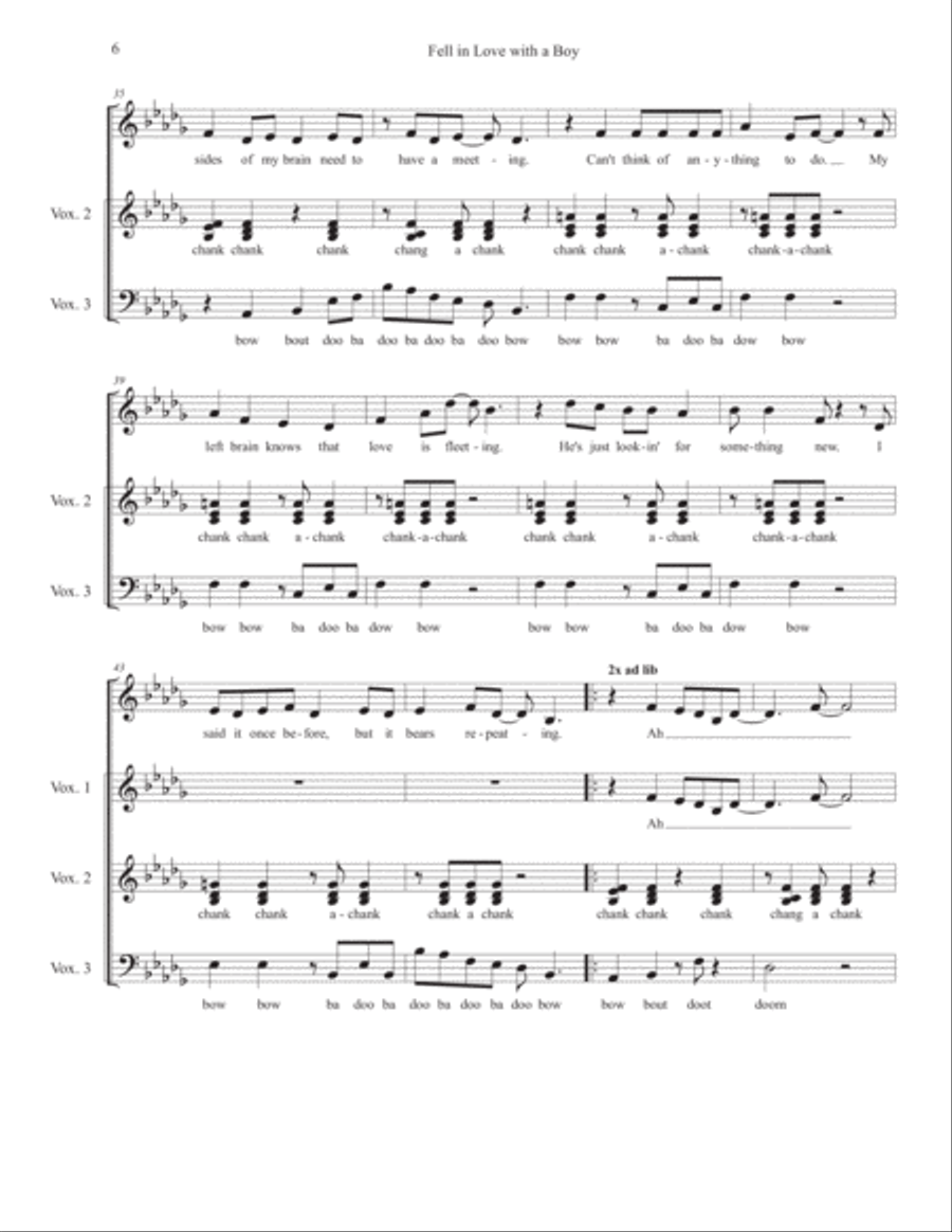 Fell In Love With A Boy 4-Part scores gallery preview page 6