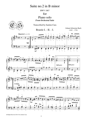 Book cover for Bach Suite no.2 in B minor BWV 1067 - 4 - Bourée I-II-I - Piano solo