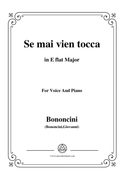 Bononcini Giovanni-Se mai vien tocca,from 'Calphurnia',in E flat Major,for Voice and Piano image number null