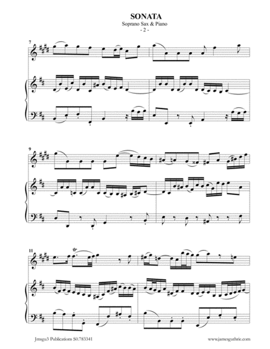 BACH: Sonata BWV 1030 for Soprano Sax & Piano image number null