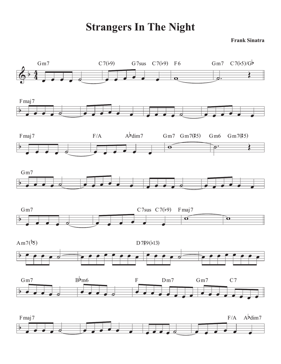 Strangers In The Night Piano, Vocal scores gallery preview page 1