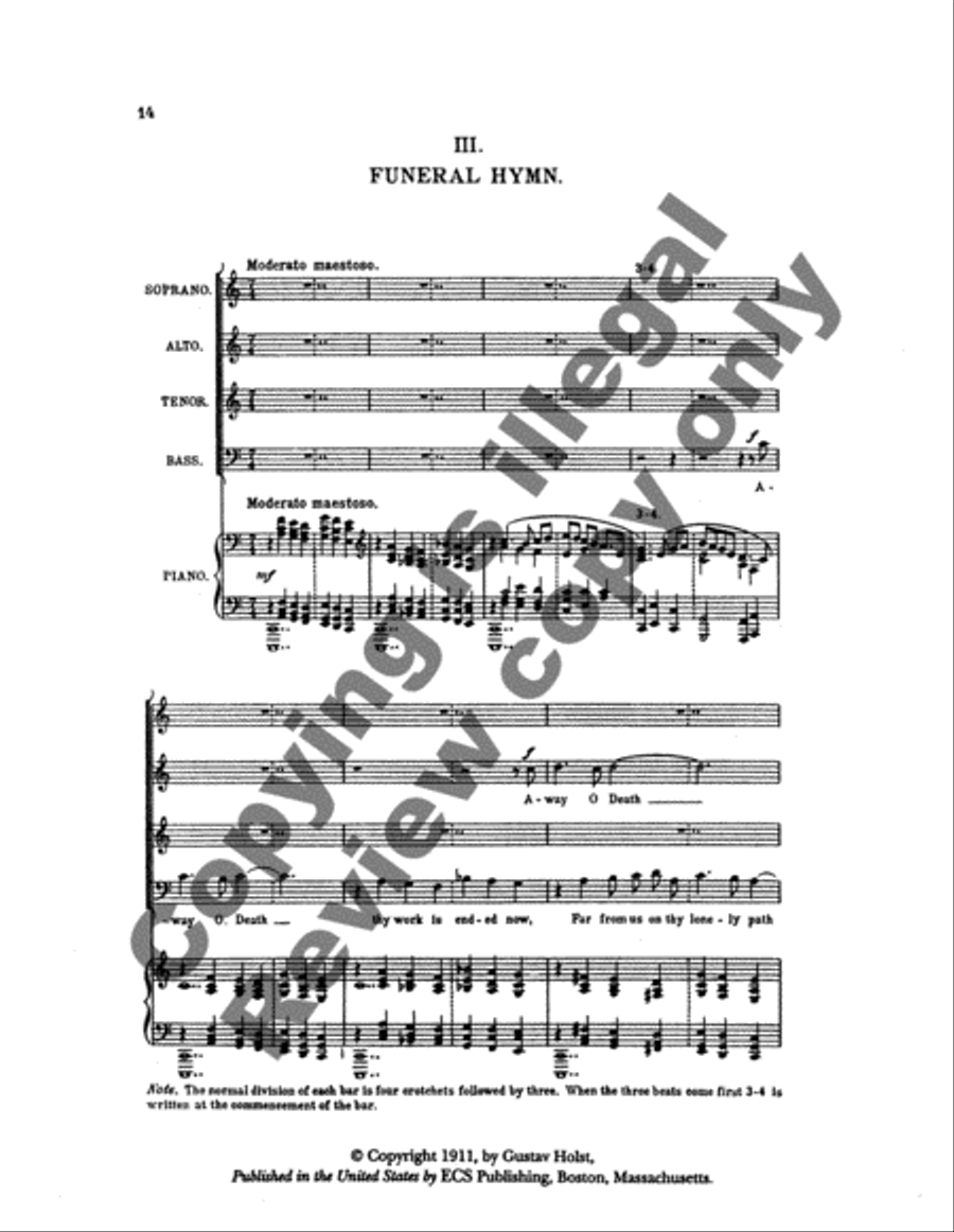 Choral Hymns from the Rig-Veda, Group 1 4-Part scores gallery preview page 5