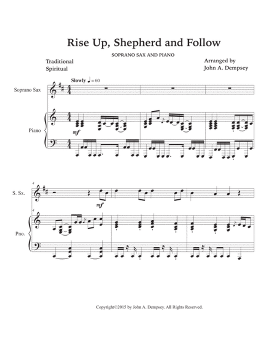 Rise Up, Shepherd and Follow (Soprano Sax and Piano) image number null