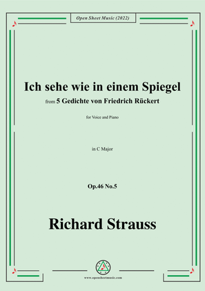Book cover for Richard Strauss-Ich sehe wie in einem Spiegel,in C Major